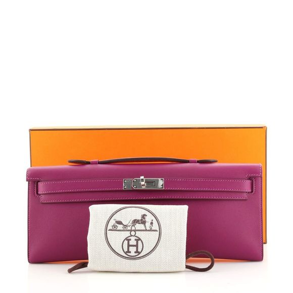 Hermes Kelly Cut Pochette Swift Purple - Picture 2 of 7